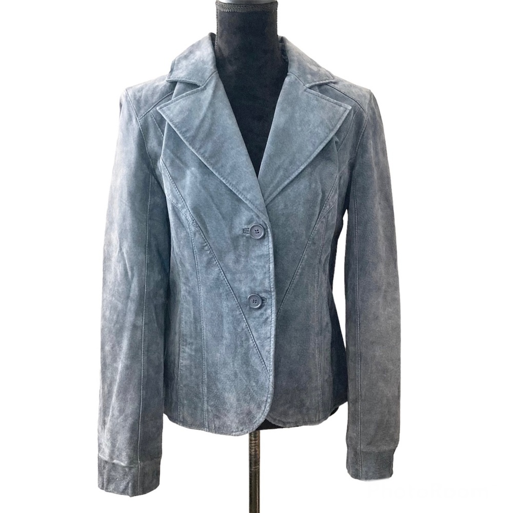 Siena Vintage Slate Blue Leather Jacket